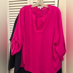 Bright pink blouse
